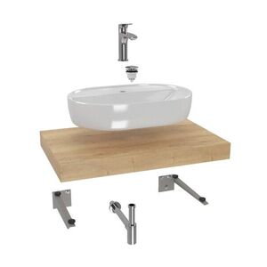 Koupelnová sestava SAT s deskou pod umyvadlo Dolce 80x8x50 cm dub halifax KSETDO1 KSETDO1 vyobraziť