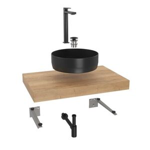 Koupelnová sestava SAT s deskou pod umyvadlo Dolce 80x8x50 cm dub halifax KSETDO9 KSETDO9 vyobraziť