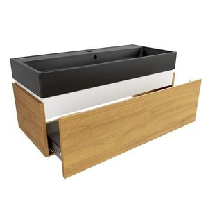 Kúpeľňová skrinka s umývadlom SAT Feel 100x30x46 cm medový dub mat SATFEEL100DMU3 SATFEEL100DMU3 vyobraziť