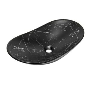 Umývadlo na dosku SAT Infinitio 61, 5x36 cm čierny matný mramor, bez prepadu SATINF61536MRBKM SATINF61536MRBKM vyobraziť