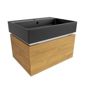 Kúpeľňová skrinka s umývadlom SAT Feel 60x30x46 cm medový dub mat SATFEEL60DMU3 SATFEEL60DMU3 vyobraziť