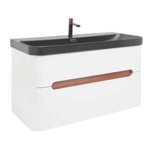 Kúpeľňová skrinka s umývadlom a batériou SAT Fusion 97, 5x53x45 cm biela matná mat SATFUSION2100WBKMBA SATFUSION2100WBKMB vyobraziť