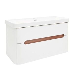 Kúpeľňová skrinka s umývadlom SAT Fusion 97, 5x53x45 cm biela matná mat SATFUSION2100WU SATFUSION2100WU vyobraziť