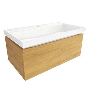 Kúpeľňová skrinka s umývadlom SAT Feel 80x30x46 cm medový dub mat SATFEEL80DMU4 SATFEEL80DMU4 vyobraziť