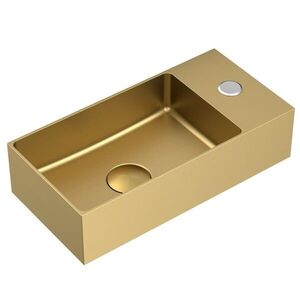 Závesné umývadlo v zlatej farbe SAT Aurum 36x18 cm bez prepadu SATAUR3618BG SATAUR3618BG vyobraziť