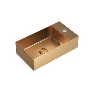 Závesné umývadlo vo farbe rosegold SAT Aurum 40x22 cm bez prepadu SATAUR4022BRG SATAUR4022BRG vyobraziť
