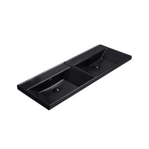 Nábytkové dvojumývadlo SAT B-Way 121x46 cm čierna matná dva otvory pre batériu SATBW212046BKM SATBW212046BKM vyobraziť