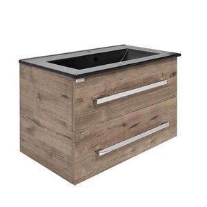 Kúpeľňová skrinka s umývadlom SAT Cube Way 80x53x46 cm dub wellington mat CUBE46802DWMODC CUBE46802DWMODC vyobraziť