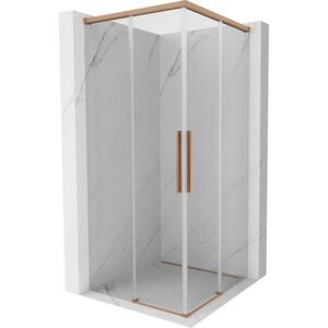 MEXEN/S - Rox Duo sprchovací kút posuvný 75 x 75, transparent, meď kartáčovaná 8C2D-075-075-65-00 vyobraziť