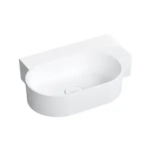 OMNIRES - OVO M+ umývadlo na dosku/závesné - pravé, 55 x 38 cm, biele lesk; OVO555UWPBP vyobraziť