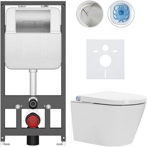 CERANO - Závesné WC s bidetom Basic/Cronus Standard - biela lesklá - WC tlačidlo Modulo/Strieborná - závesné - predstenová inštalácia - 59, 3x38, 4 CER-8050BD86463 vyobraziť