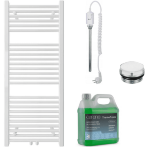 CERANO - Kúpeľňový elektrický radiátorový set Lincoln - 300W - biela matná - 1200x500 mm CER-978872 vyobraziť