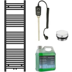 CERANO - Kúpeľňový elektrický radiátorový set Benito - 600W - čierna matná - 1500x450 mm CER-827353 vyobraziť