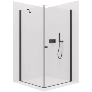 CERANO - Sprchovací kút Antelo L/P - 6 mm - čierna matná, transparentné sklo - 120x40x190 - otočný CER-482221 vyobraziť