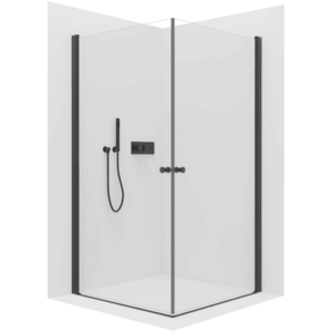 CERANO - Sprchovací kút Antelo Duo Ľ/P - 6 mm - čierna matná, transparentné sklo - 120x120x190 - otočný CER-482332 vyobraziť