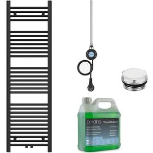 CERANO - Kúpeľňový elektrický radiátorový set Benito - WIFI - 600W - čierna matná - 1500x450 mm CER-844317 vyobraziť