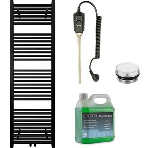 CERANO - Kúpeľňový elektrický radiátorový set Lincoln - 300W - čierna matná - 1600x500 mm CER-680542 vyobraziť