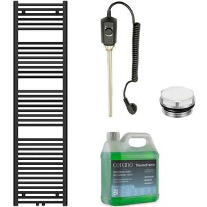 CERANO - Kúpeľňový elektrický radiátorový set Benito - 600W - čierna matná - 1700x450 mm CER-884732 vyobraziť