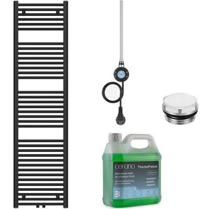 CERANO - Kúpeľňový elektrický radiátorový set Benito - WIFI - 600W - čierna matná - 1700x450 mm CER-911258 vyobraziť