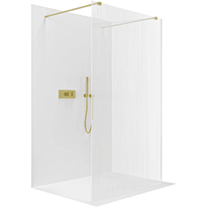 CERANO - Sprchová zástena Walk-in Onyx Duo Ľ/P - 8 mm - hranatá vzpera - zlatá, ryhované sklo - 160x200 CER-8050BD1935 vyobraziť