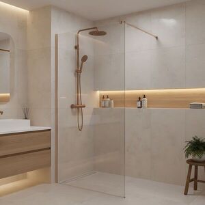 REA/S - Sprchová zástena Flexi Transparent / Brush Copper 70 KPL-K99368 vyobraziť