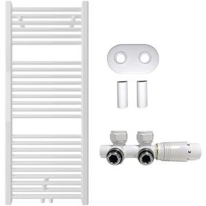 CERANO - Kúpeľňový radiátorový set Lincoln - ústredné vykurovanie - stredové pripojenie 50 mm - 366W - biela lesklá - 1200x500 mm CER-663406 vyobraziť