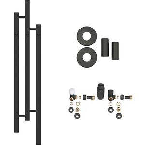 CERANO - Kúpeľňový radiátorový set Fabiano - ústredné vykurovanie - bočné pripojenie - 251W - čierna matná - 1200x220 mm CER-523044 vyobraziť