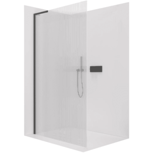 CERANO - Sprchová zástena Walk-in Onyx L-ľavá vzpera - 8 mm - čierna matná, ryhované sklo - 160x200 CER-8050BD774 vyobraziť