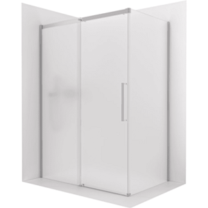 CERANO - Sprchovací kút Lantono - ľavá - 8 mm - Soft-Close - chróm, mliečne sklo - 140x70 - posuvný CER-665377 vyobraziť