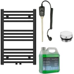 CERANO - Kúpeľňový elektrický radiátorový set Benito - 300W - čierna matná - 700x450 mm CER-606621 vyobraziť