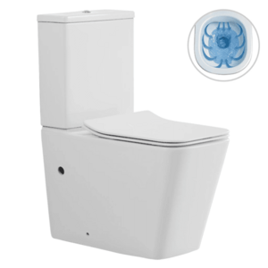 CERANO - WC kombi Forte, Rimless + Slim/UF sedátko - spodný/zadný odpad - biela lesklá - 64x36 CER-538765 vyobraziť