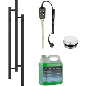 CERANO - Kúpeľňový elektrický radiátorový set Fabiano - 300W - čierna matná - 1200x220 mm CER-542716 vyobraziť