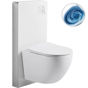 CERANO - Kompletný WC set Modul/Cesso - biela lesklá - integrované WC tlačidlo - pneumatický modul - 49x36 CER-979845 vyobraziť