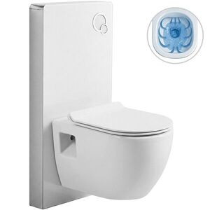 CERANO - Kompletný WC set Modul/Dure - biela lesklá - integrované WC tlačidlo - pneumatický modul - 51x35 CER-979848 vyobraziť