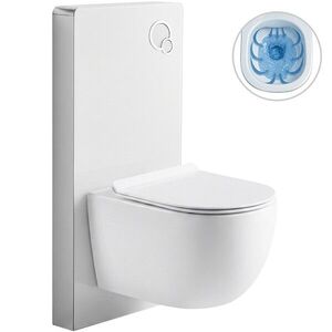 CERANO - Kompletný WC set Modul/Felci - biela lesklá - integrované WC tlačidlo - pneumatický modul - 53x37 CER-979849 vyobraziť