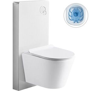 CERANO - Kompletný WC set Modul/Carlito - biela lesklá - integrované WC tlačidlo - pneumatický modul - 48, 5x36, 5 CER-979852 vyobraziť