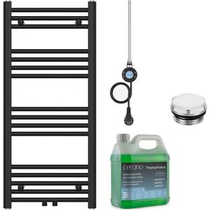 CERANO - Kúpeľňový elektrický radiátorový set Benito - WIFI - 300W - čierna matná - 1000x450 mm CER-698767 vyobraziť