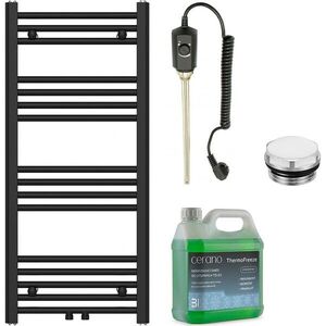 CERANO - Kúpeľňový elektrický radiátorový set Benito - 300W - čierna matná - 1000x450 mm CER-658241 vyobraziť
