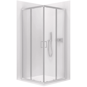 CERANO - Sprchovací kút Fabrizio L/P - 5 mm - chróm, transparentné sklo - 90x90x195 - posuvný CER-477976 vyobraziť
