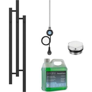 CERANO - Kúpeľňový elektrický radiátorový set Fabiano - WIFI - 300W - čierna matná - 1200x220 mm CER-549452 vyobraziť