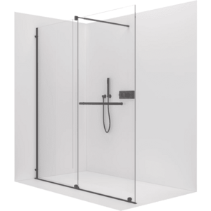 CERANO - Sprchová zástena Walk-in Medin Ľ/P - 8 mm - čierna matná, transparentné sklo - 160x195 - dvojdielna posuvná CER-478021 vyobraziť