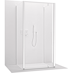CERANO - Trojstenný sprchovací kút Ferri UL/P - 6 mm - chróm, transparentné sklo - 100x100x195 - pivotový CER-8050BD7859 vyobraziť