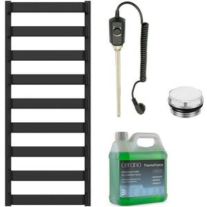 CERANO - Kúpeľňový elektrický radiátorový set Adriano - 600W - čierna matná - 1200x500 mm CER-585424 vyobraziť