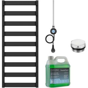 CERANO - Kúpeľňový elektrický radiátorový set Adriano - WIFI - 600W - čierna matná - 1200x500 mm CER-594574 vyobraziť