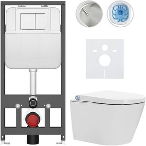 CERANO - Závesné WC s bidetom Basic/Cronus Standard - biela lesklá - WC tlačidlo Maxio/Biela - závesné - predstenová inštalácia - 59, 3x38, 4 CER-8050BD86438 vyobraziť