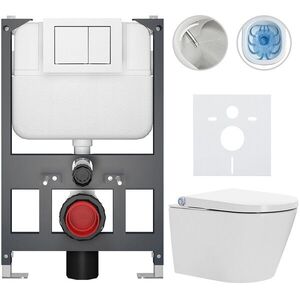 CERANO - Závesné WC s bidetom Basic/Cronus Standard - biela lesklá - WC tlačidlo Maxio/Biela - závesné - nízky modul - predstenová inštalácia - 59, 3x38, 4 CER-8050BD86439 vyobraziť