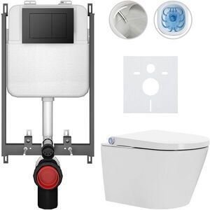 CERANO - Závesné WC s bidetom Basic/Cronus Standard - biela lesklá - WC tlačidlo Maxio/Čierna - na zamurovanie - 59, 3x38, 4 CER-8050BD86441 vyobraziť