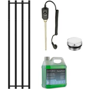 CERANO - Kúpeľňový elektrický radiátorový set Bertini - 300W - čierna matná - 1400x351 mm CER-482081 vyobraziť