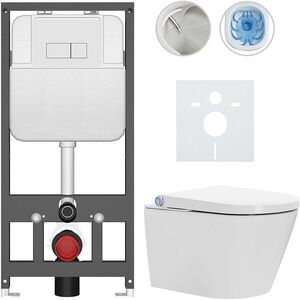 CERANO - Závesné WC s bidetom Basic/Cronus Standard - biela lesklá - WC tlačidlo Modulo/Biela - závesné - predstenová inštalácia - 59, 3x38, 4 CER-8050BD86453 vyobraziť