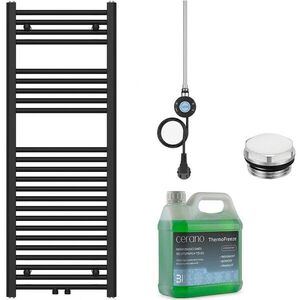 CERANO - Kúpeľňový elektrický radiátorový set Benito - WIFI - 300W - čierna matná - 1200x450 mm CER-773392 vyobraziť